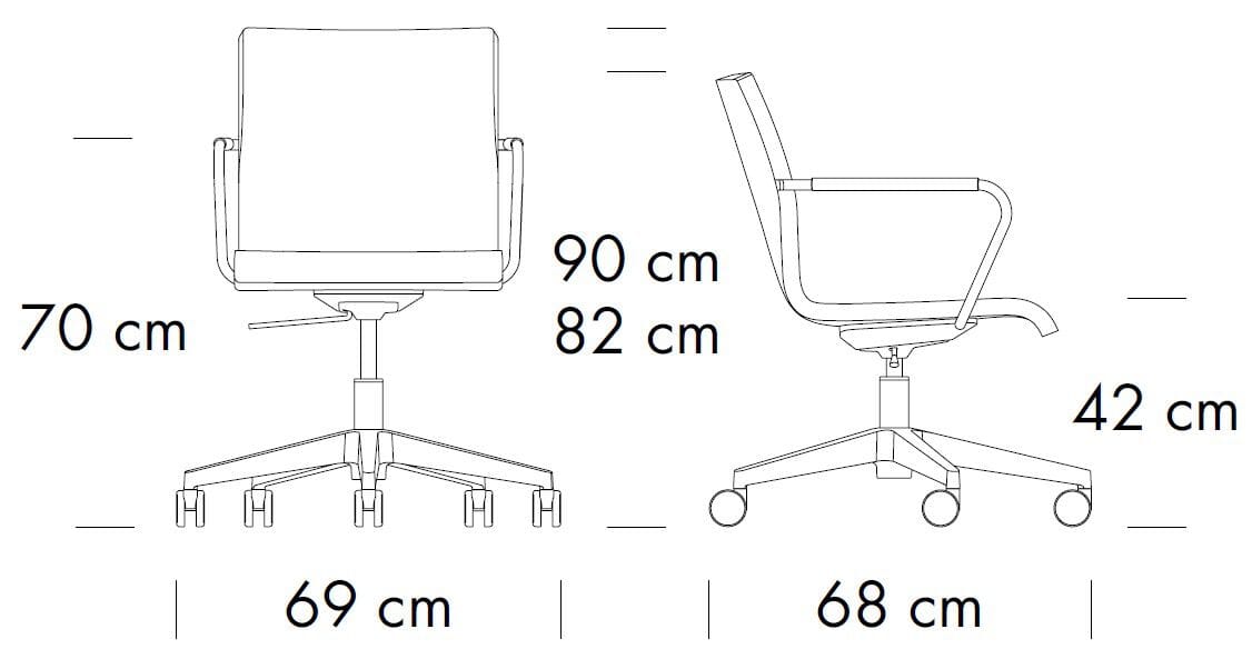 Вращающийся мягкий стул с колесами THONET S 55 ARCH-00112997 - Вид №2