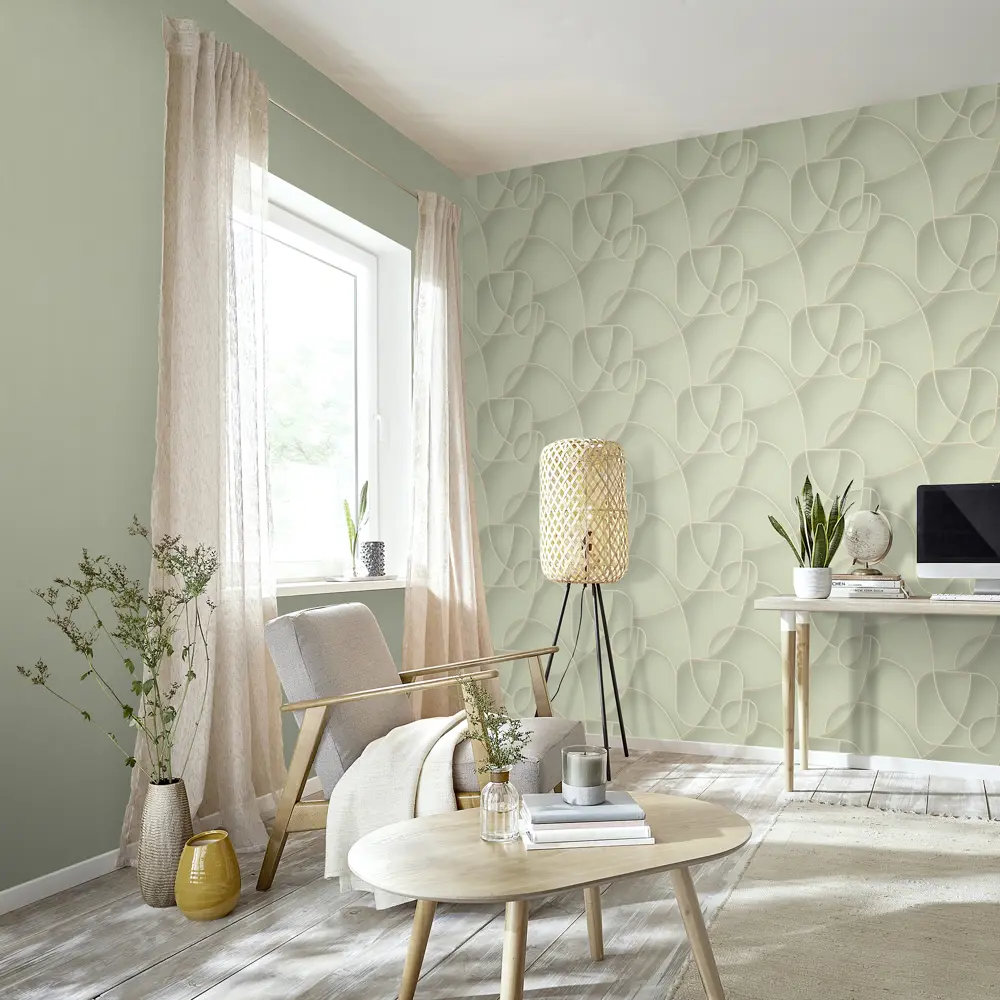 Обои флизелиновые Wall Up Simple фисташковые фон 1.06 м 646238 STLM-2072373 - Вид №4