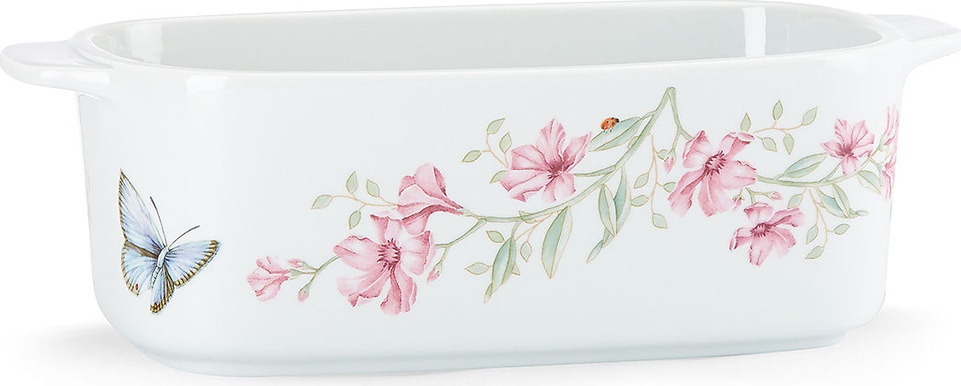 10613209 Lenox Блюдо для выпечки хлеба Lenox "Бабочки на лугу" 28х14,6см Фарфор 