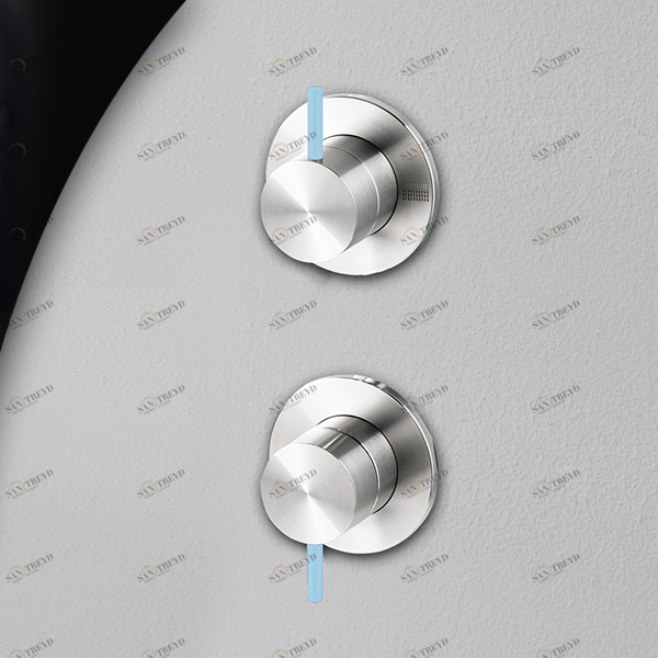 Смеситель для душа глянцевая сталь с голубой ручкой Toki Radomonte TKI9LCIL27