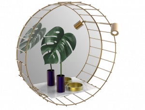 Il Bronzetto Круглое зеркало из латуни со встроенной подсветкой Cage Cag07_extra a