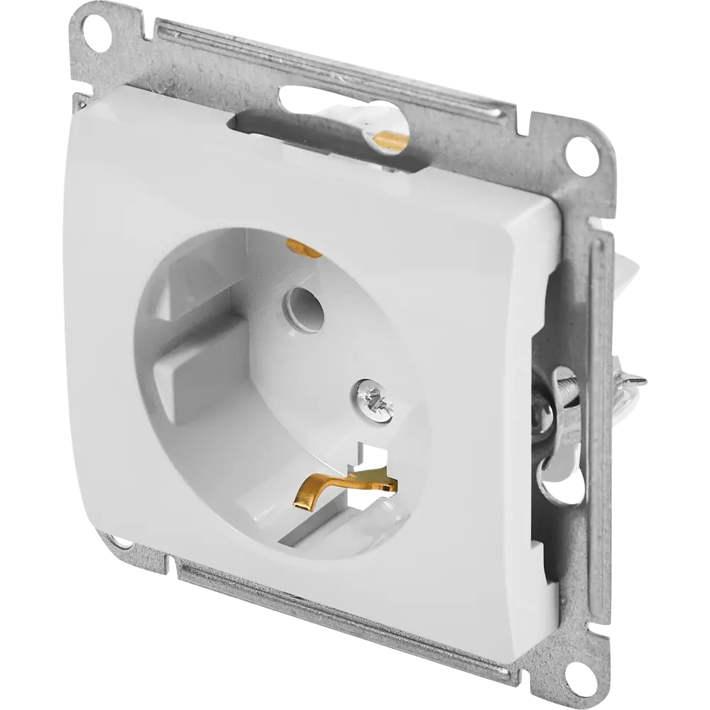Schneider Electric Glossa — встраиваемая розетка с заземлением и защитными шторками 86710199 STLM-0070812 - Вид №1
