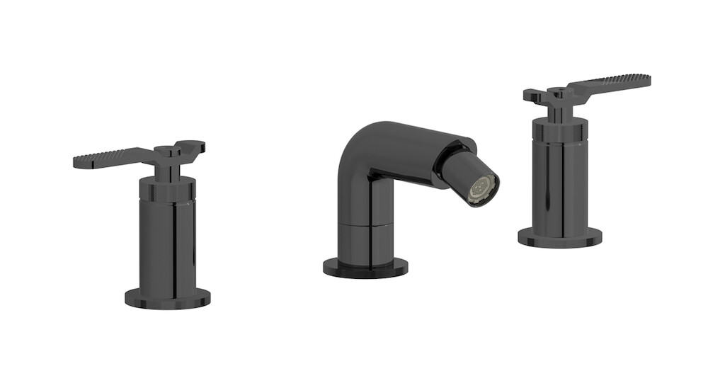 Смеситель для биде на 3 отверстия с донным клапаном WE ARE IB b2393cf Black Chrome Bold