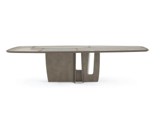 Прямоугольный стол из дерева и стекла