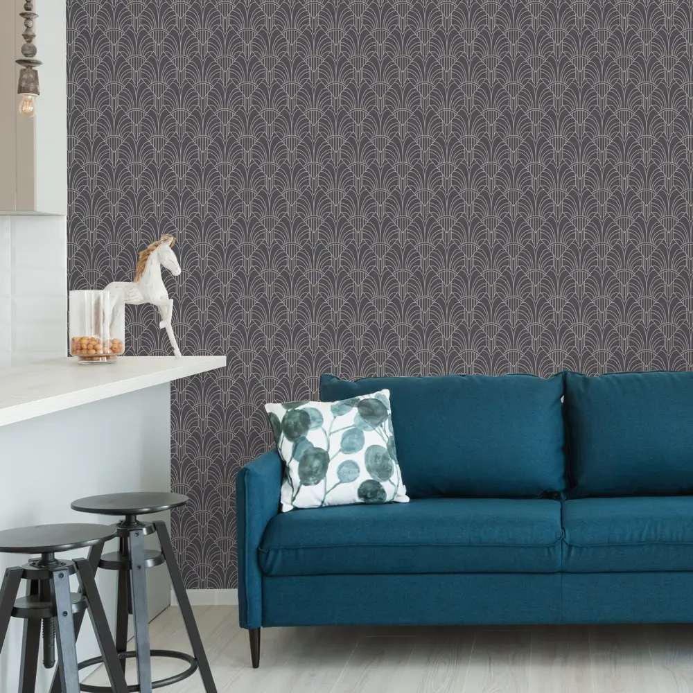 Обои флизелиновые Grandecolife Charlice чёрные 0.53 м A40601 STLM-2037553 - Вид №2