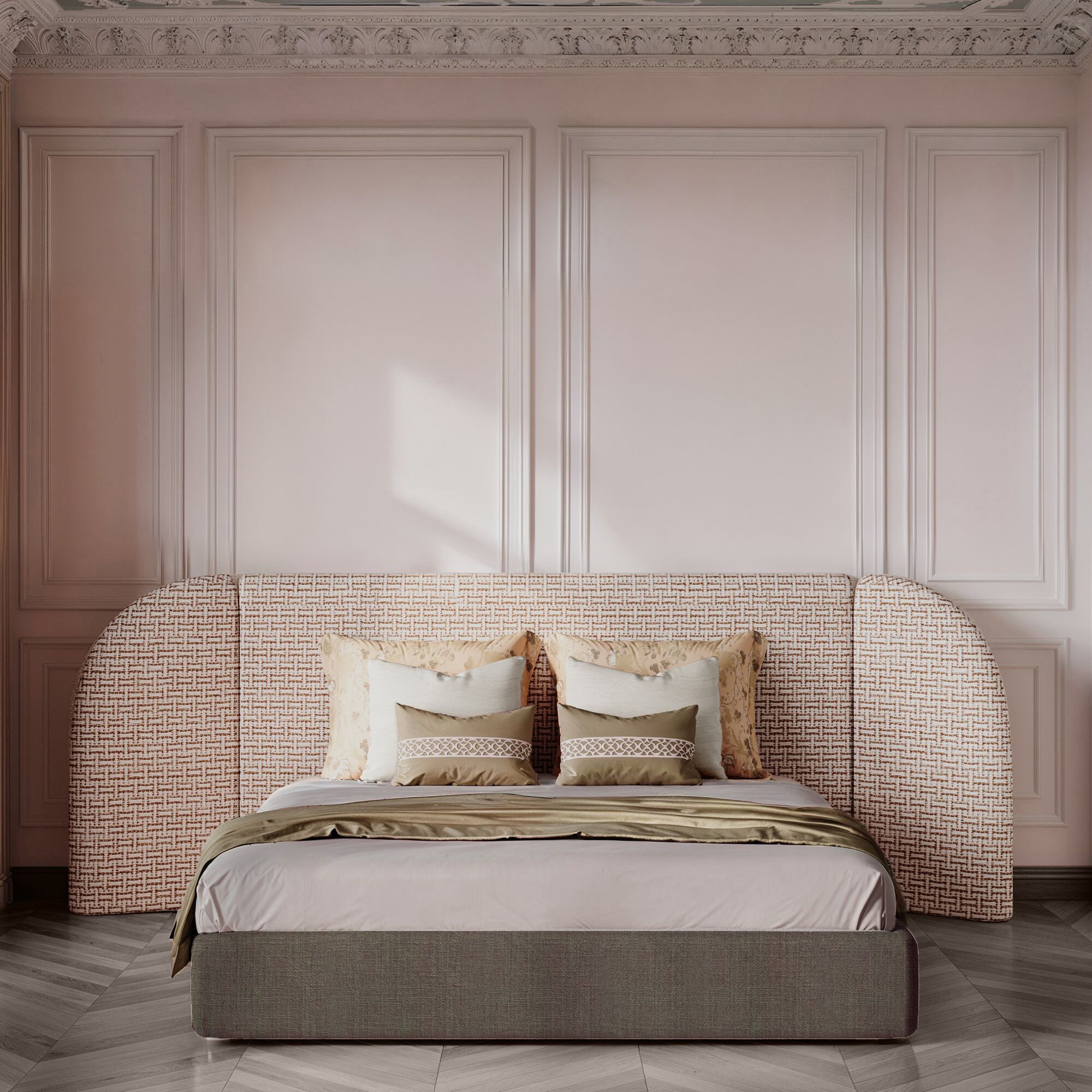 Двуспальная мягкая кровать из ткани Marianna Piccolo Nora ARCH-00039680 - Вид №4