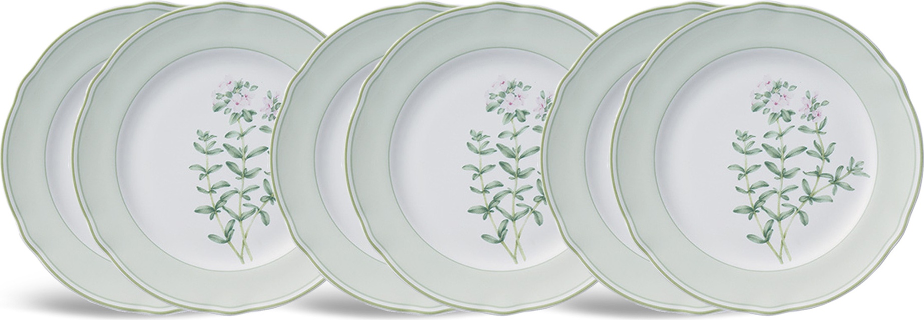 10665460 Noritake Набор из 6 тарелок десертных Noritake "Английские травы" 17см Фарфор костяной 