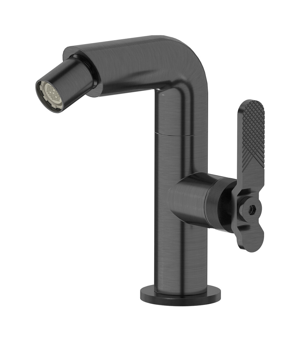 Смеситель для биде на 1 отверстие в комплекте с донным клапаном. WE ARE IB b2220cs Brushed Black Chrome Bold