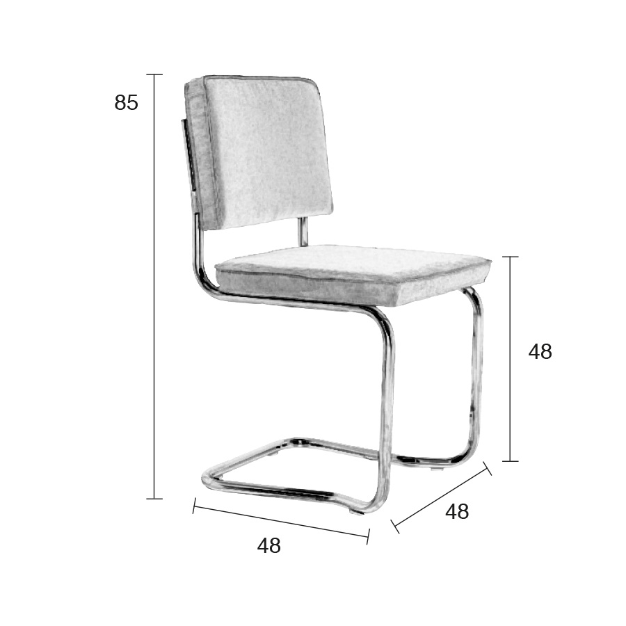Стул Ridge Kink Rib светло-серый Zuiver 1100077 - Вид №10