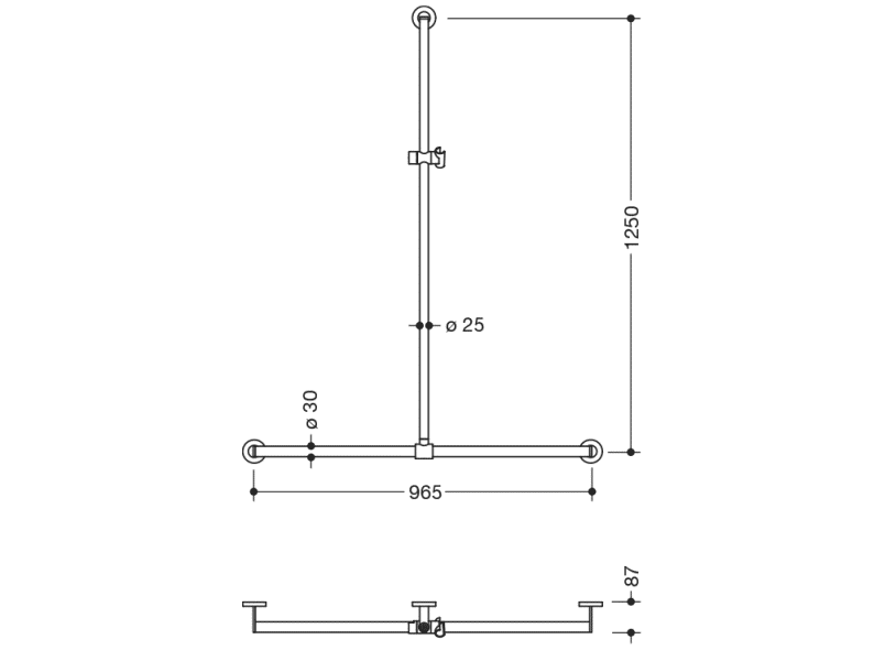 900.35.43160 Поручень для душа с выдвижным держателем для душа HEWI Greifen  - Вид №4