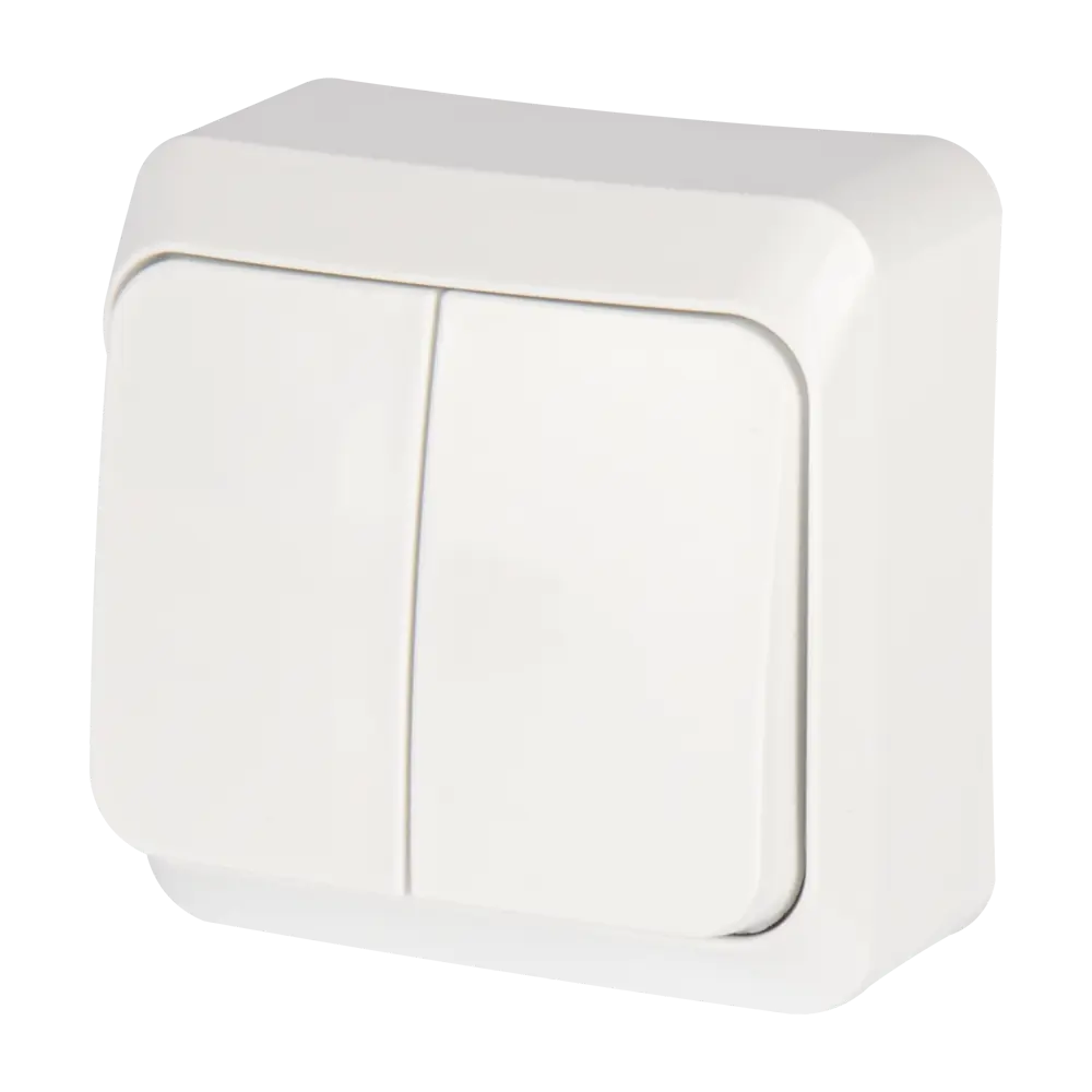 Выключатель SYSTEME ELECTRIC Этюд двухклавишный с подсветкой 11301044 STLM-0001175 - Вид №1