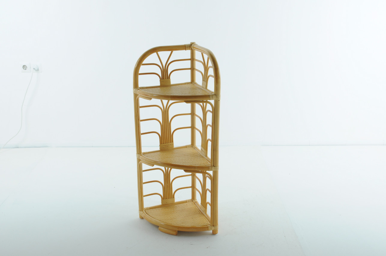 Этажерка угловая с 3 полками мед Calamus Rotan VINOTTI  00-3885324 Желтый  - Вид №1