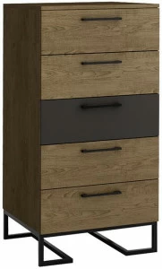 1726 Комод с 5 ящиками Loft Дуб табак/Графит R-HOME