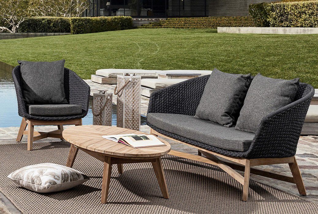 2-местный веревочный и тканевый садовый диван BIZZOTTO Coachella ARCH-00143438 - Вид №15