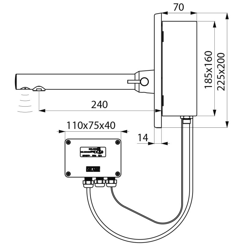 379ECM Сенсорный смеситель BINOPTIC MIX DELABIE  - Вид №1