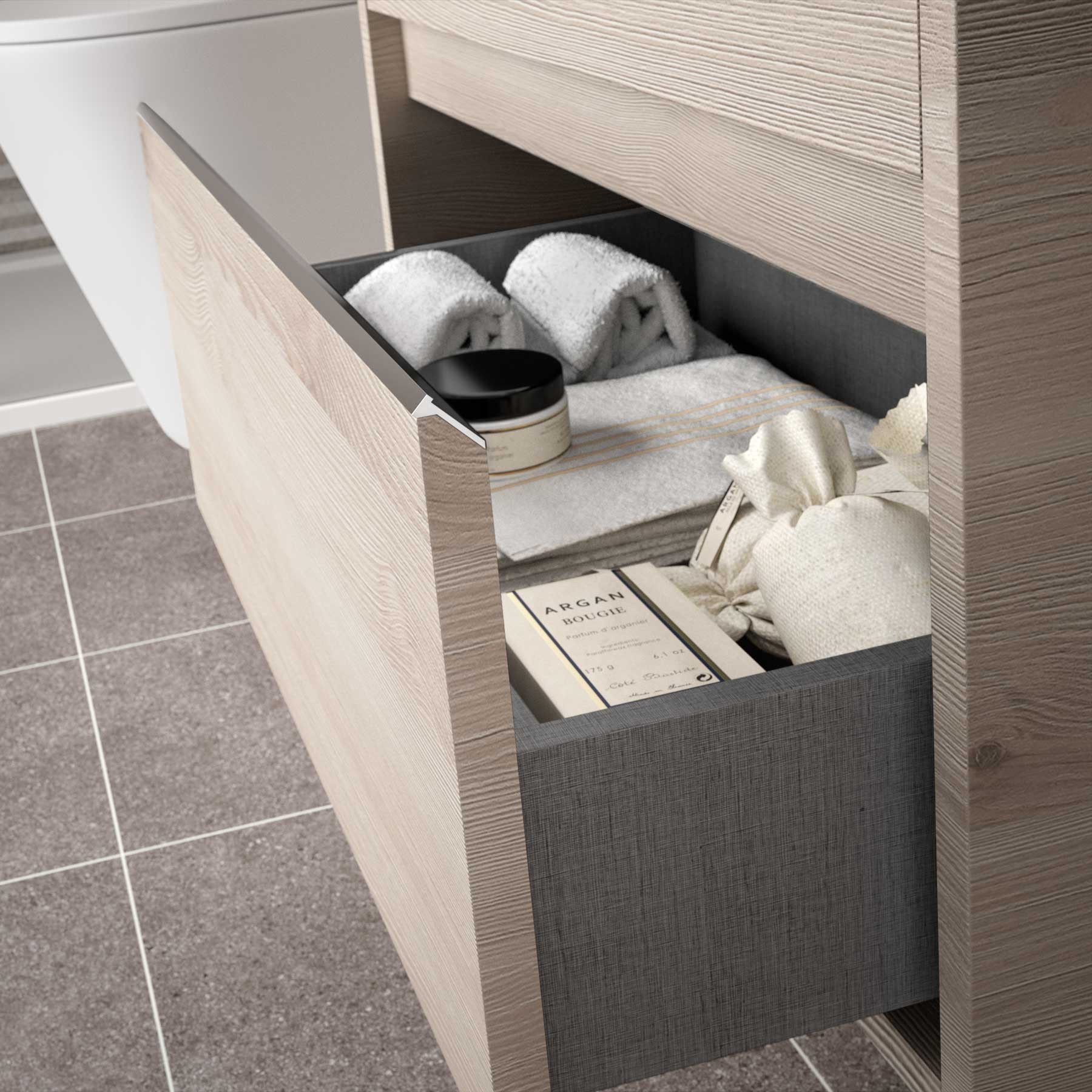 23274 SALGAR Мебель для умывальника S40 800 2 ящика NATURAL 797 x 556 x 385 мм Естественный  - Вид №3