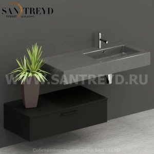 T10052AR2 Столешницы для использования в сочетании с тумбами и открытыми тумбами 100 см черная Globo ARREDO WOOD Италия