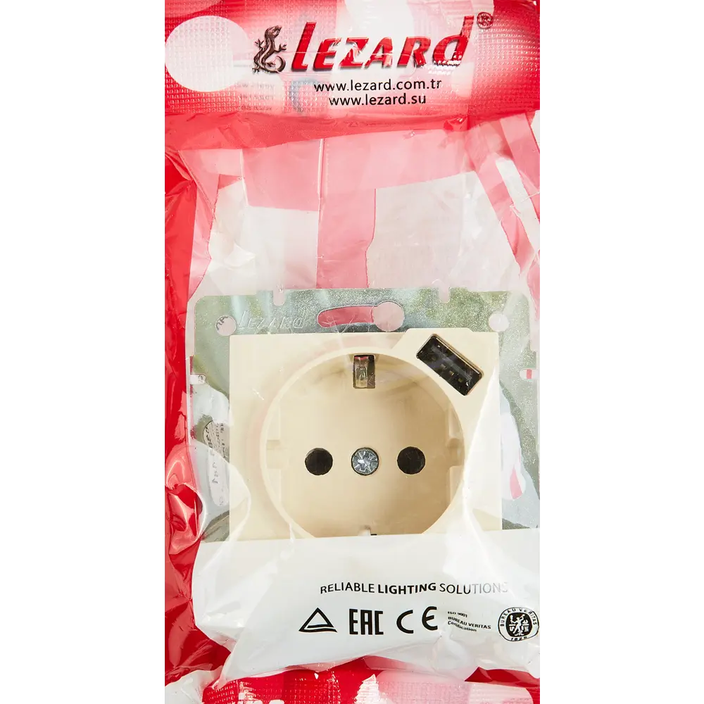Розетка Lezard Karina с заземлением разъем USB цвет кремовый 84408387 STLM-2114941 - Вид №7