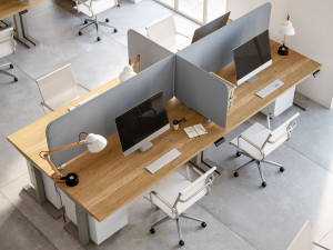 Звукопоглощающая тканевая перегородка для стола