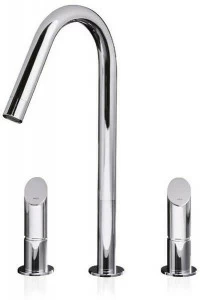 MGS Смеситель для кухни из нержавеющей стали на столешнице с раздельными розетками T45