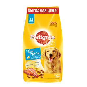 ПР0029582 Корм для собак для всех пород говядина сух. 13кг PEDIGREE