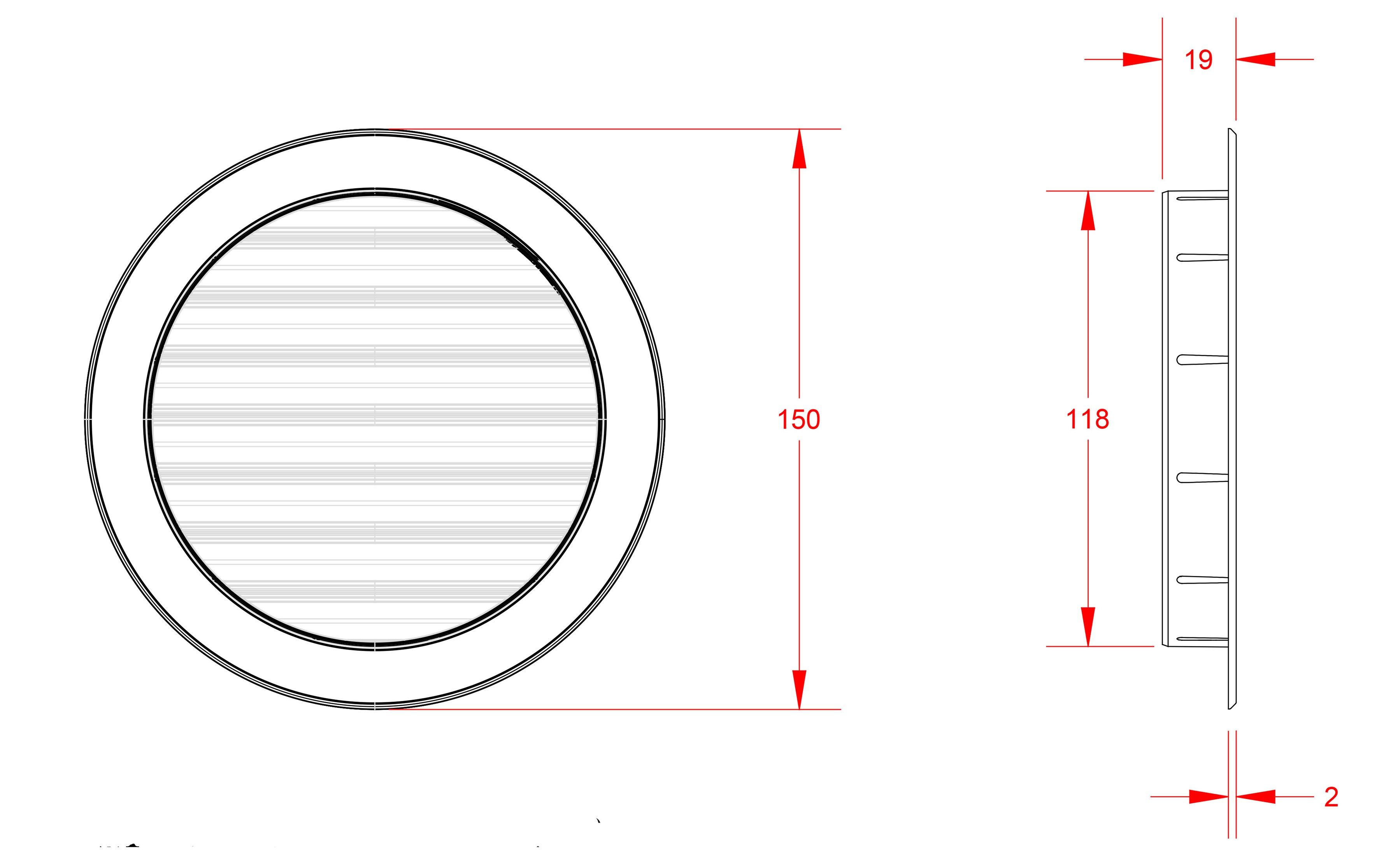Утопленная круглая решетка для отверстия First Corporation вентиляция ARCH-00009030 - Вид №3
