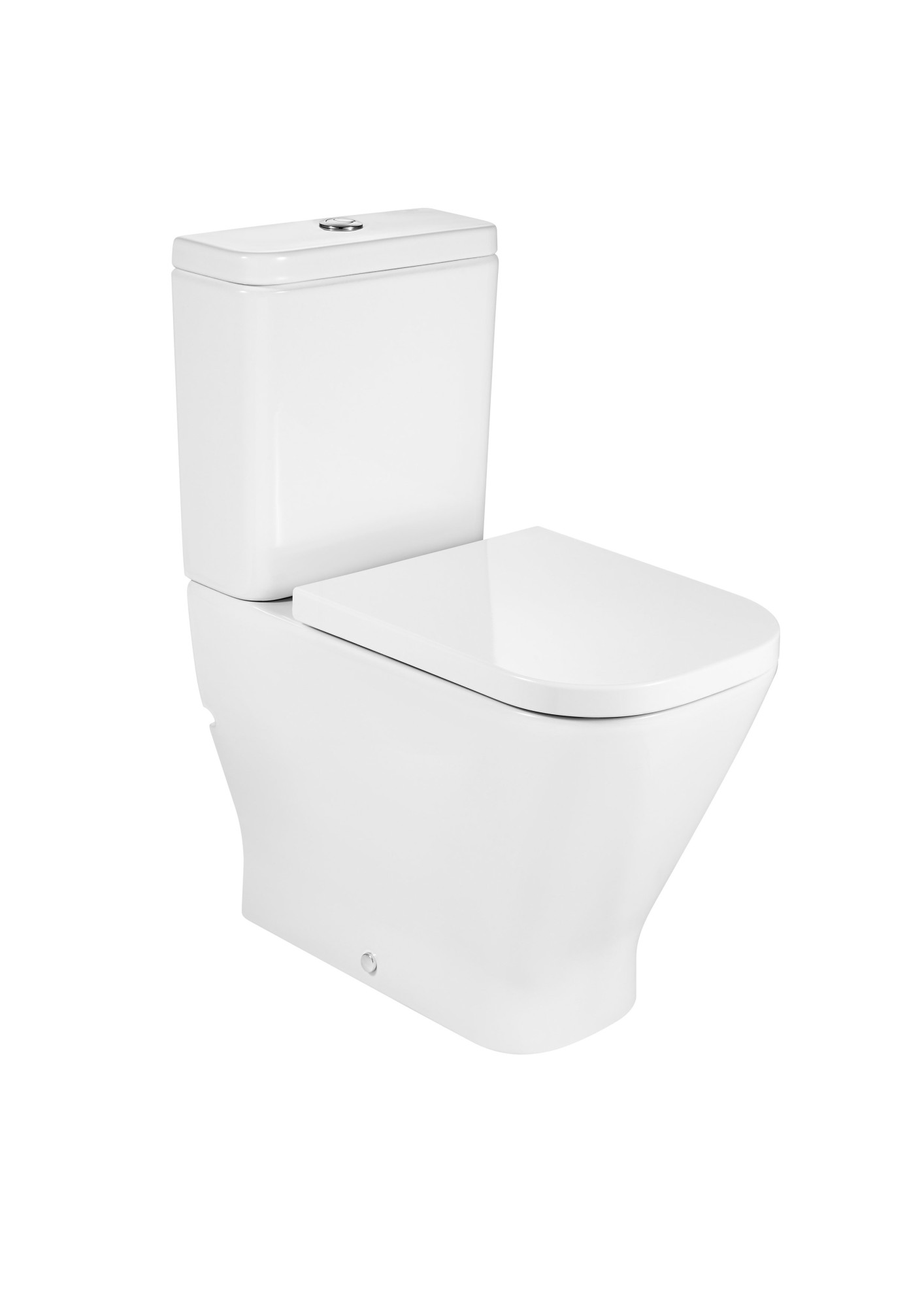 AZ4247100U SQUARE — Настенный унитаз комфортной высоты в сборе с двойным выпуском (включает чашу, бачок с нижним кормлением и мягкую крышку Supralit®) ROCA The Gap 