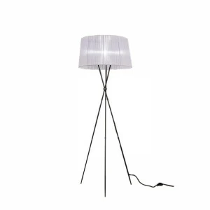 Торшер на треноге с белым абажуром черный Frezia Light 92332 FREZIA LIGHT  00-3953632 Белый;черный