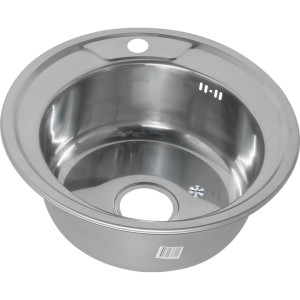 Мойка 490P MELANA 0,6/160 полированная врезная круглая с сифоном (246*12)