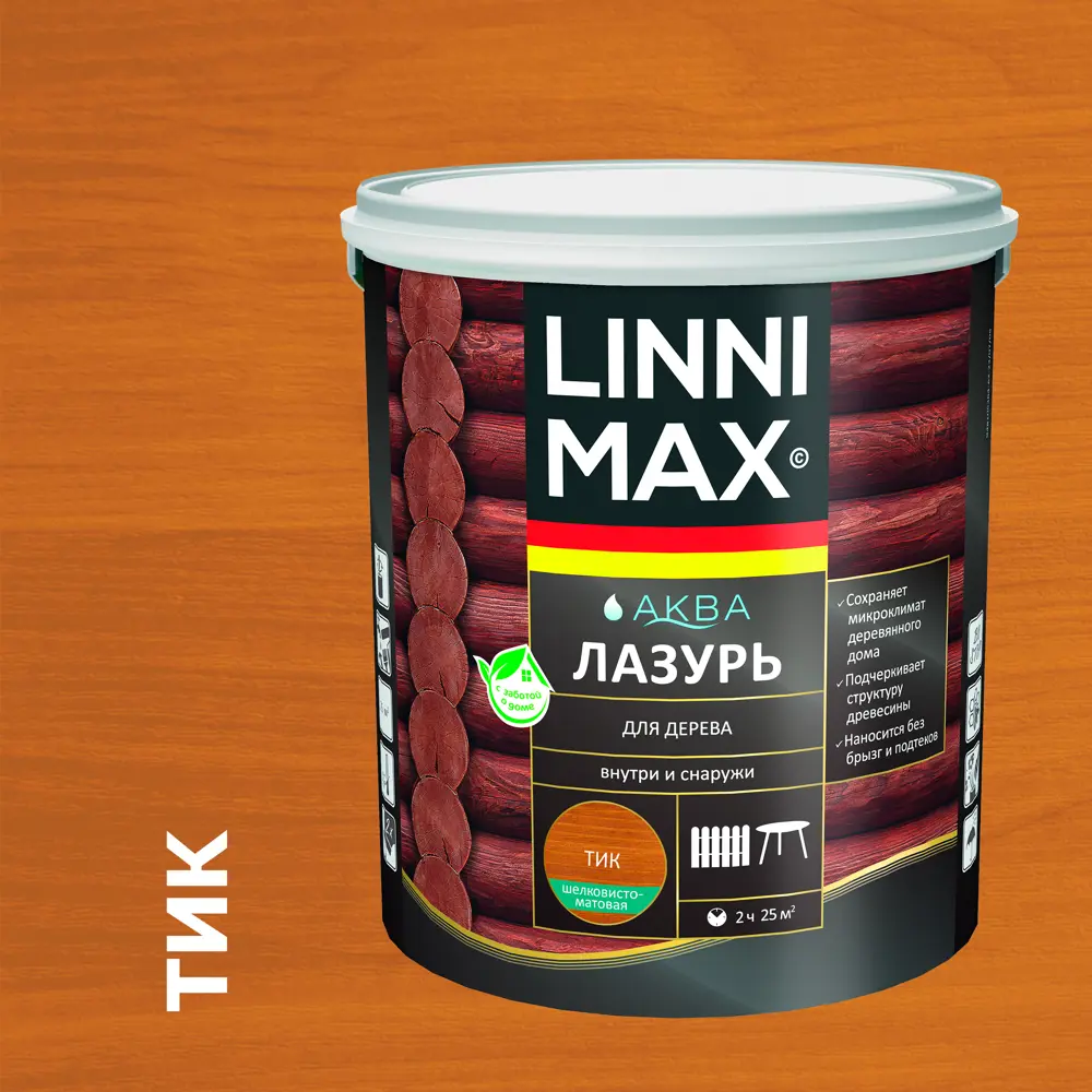 89349661 Лазурь для дерева Linnimax полуматовая тик 2.5 л STLM-0853691