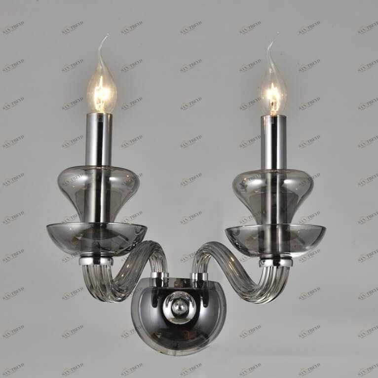 Бра на 2 лампы темно-серое Newport Fume 1902/A fume NEWPORT СВЕЧА 00-3931112 Прозрачный;серый 