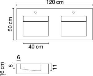 Двойная подвесная раковина из керамогранита CERAMICA FONDOVALLE SHAPE ARCH-00083260 - Вид №2