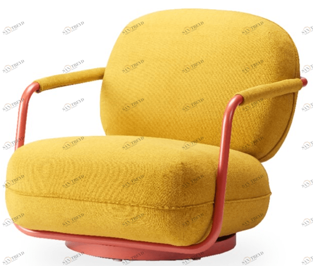 ROSSIN Поворотное тканевое кресло с подлокотниками Pilù sun-id-1431021