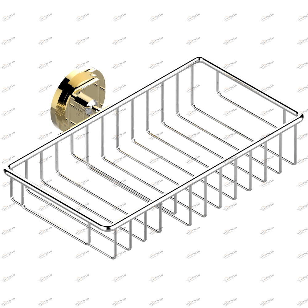 G2M-2620 Полочка комбинированная для мыла и мочалки с фланцем 240 x 130 мм Thg-paris Faubourg - чёрный фарфор - с рукоятками Хром/золото G2M-2620 CAT.A