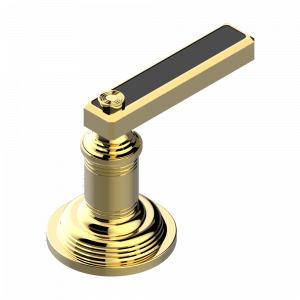 U9F-36/C Вентиль 3/4" набортный для холодной воды Thg-paris West coast с ручками-рукоятками с чёрным ониксом Золото