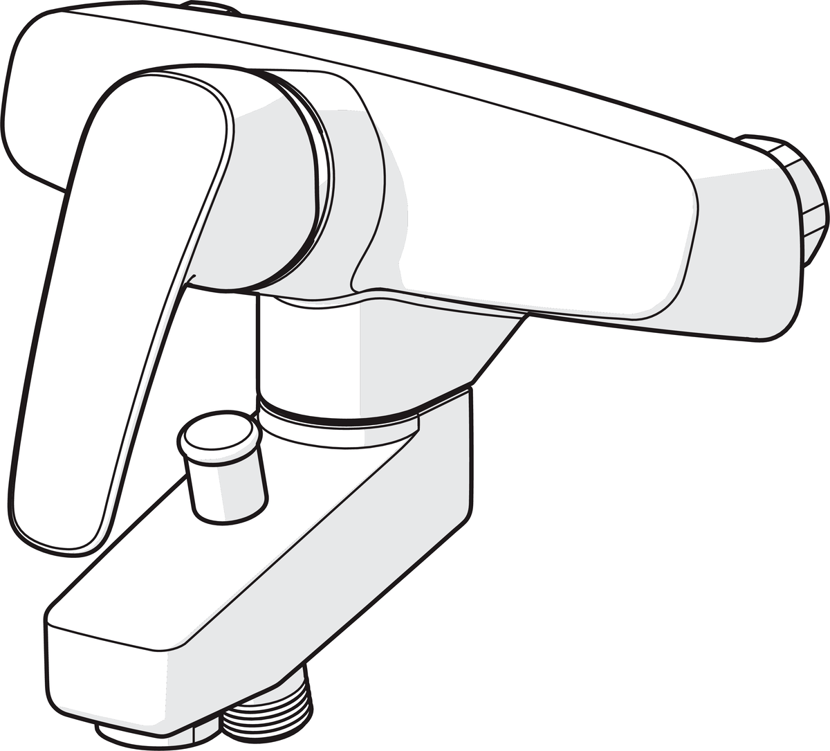 Oras 1072 Cмеситель для ванны и душа 1072 Safira Хром  - Вид №2