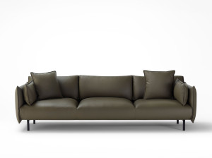 3-местный кожаный диван