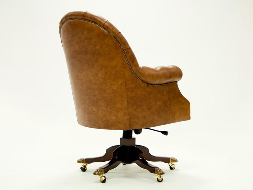 CREARTE COLLECTIONS Кожаное кресло руководителя, регулируемое по высоте, с 5 спицами и подлокотниками  114  - Вид №2