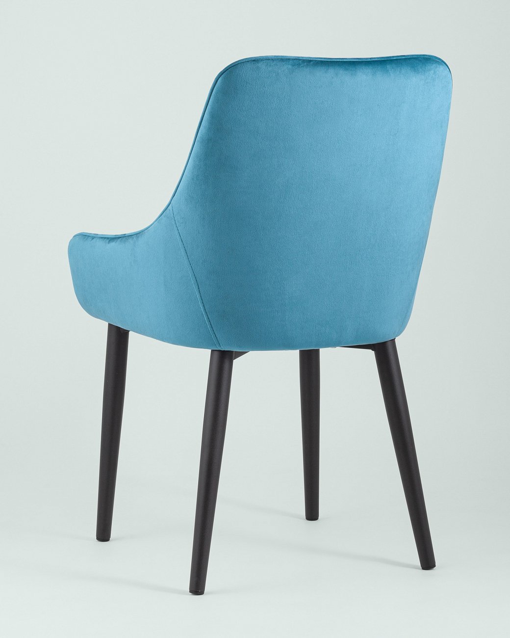Стул с подлокотниками мягкий темно-бирюзовый с черными металлическими ножками "Диана" STOOL GROUP ДИЗАЙНЕРСКИЕ 00-3881953 Голубой  - Вид №3