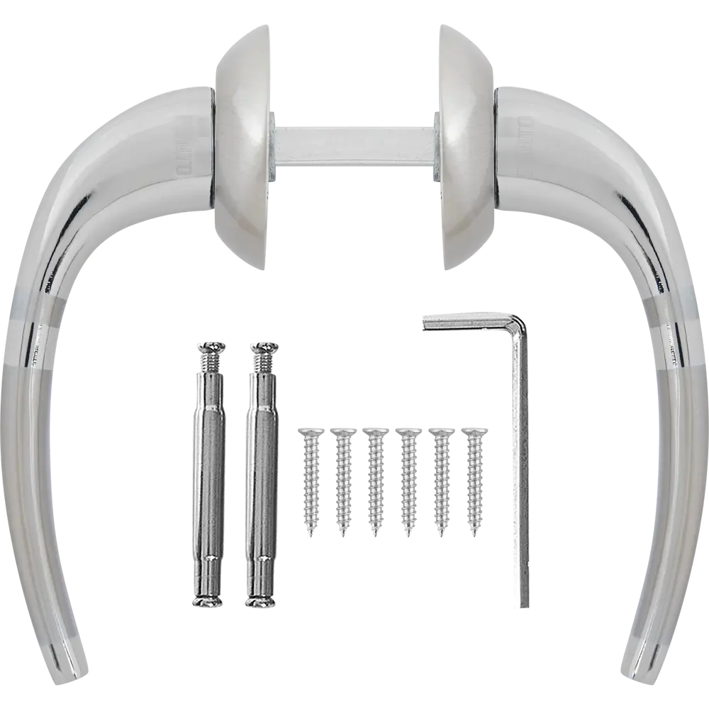 Дверные ручки Punto Arco без запирания цвет матовый никель/хром STLM-2149481 - Вид №1