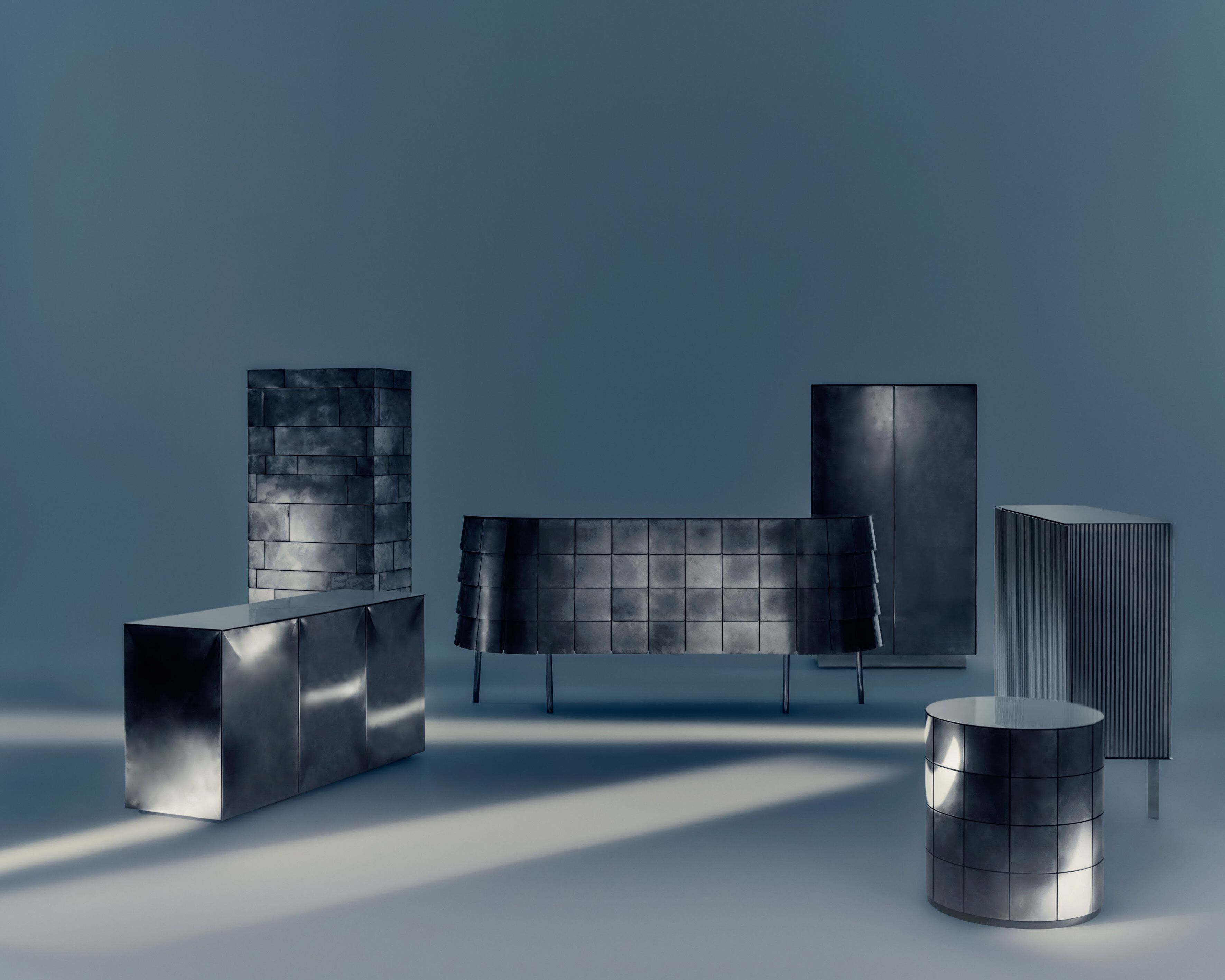 Шкаф из нержавеющей стали с распашными дверцами и ящиками DE CASTELLI Iridium Edition ARCH-00069122 - Вид №2