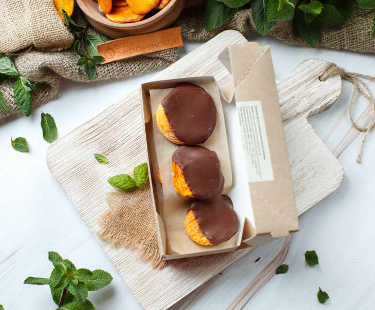 6329 Сушеный персик в молочном ремесленном шоколаде Вкусляндия  - Вид №3