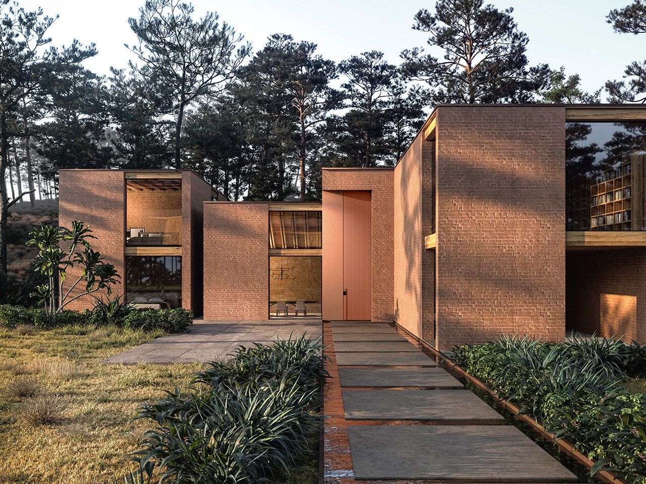 Наружная алюминиевая бронированная дверная обшивка Oikos Skydoors-вертикальные горизонты ARCH-00069342 - Вид №2