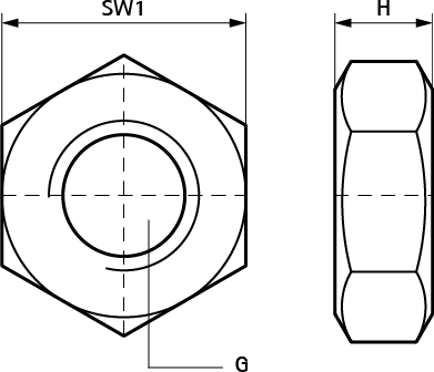 6127008 Монтажный элемент BIS Гайки шестигранные нерж WALRAVEN  - Вид №1