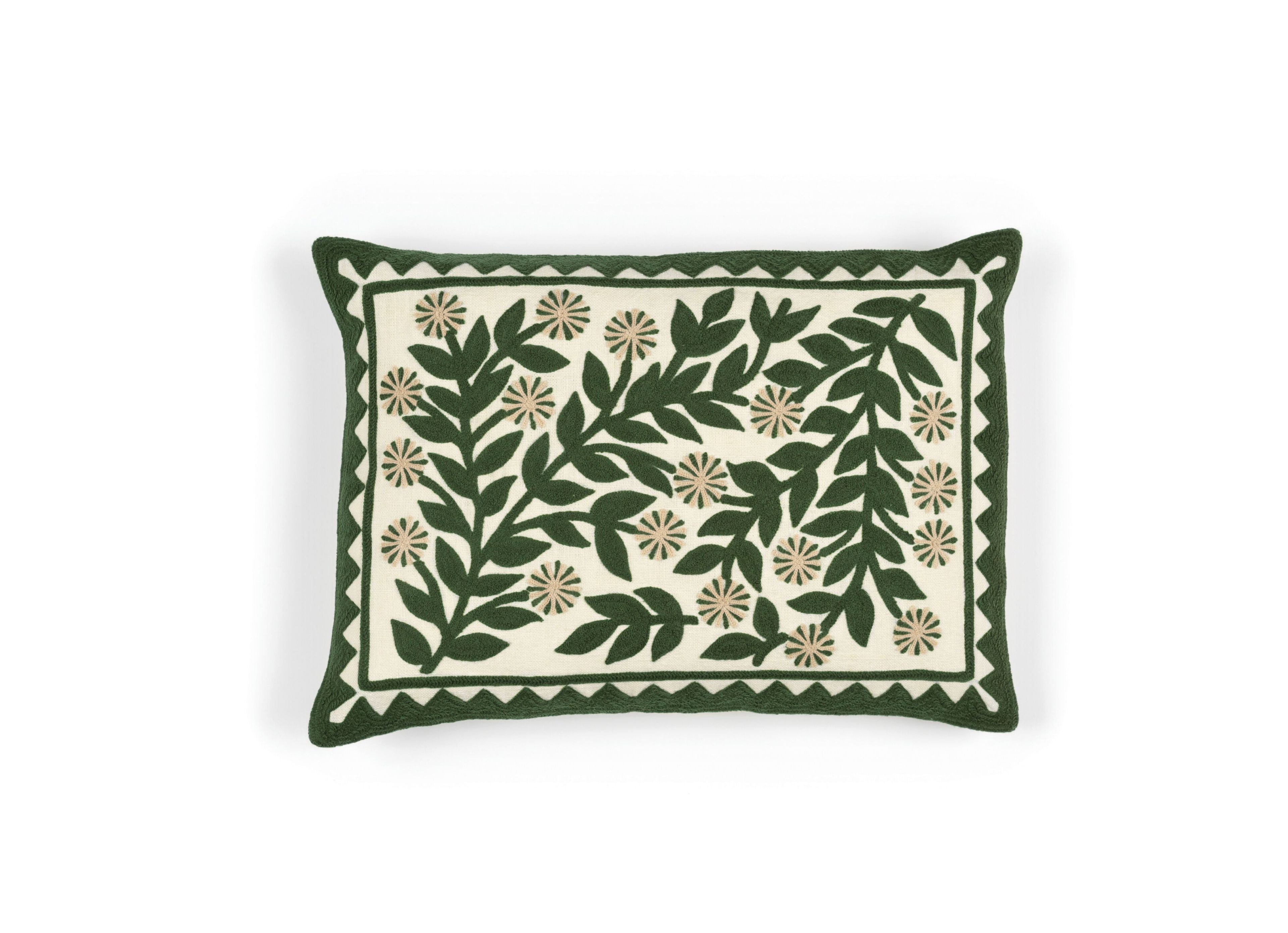 Льняная вышитая прямоугольная подушка Élitis CANOPÉE ARCH-00075584 - Вид №9