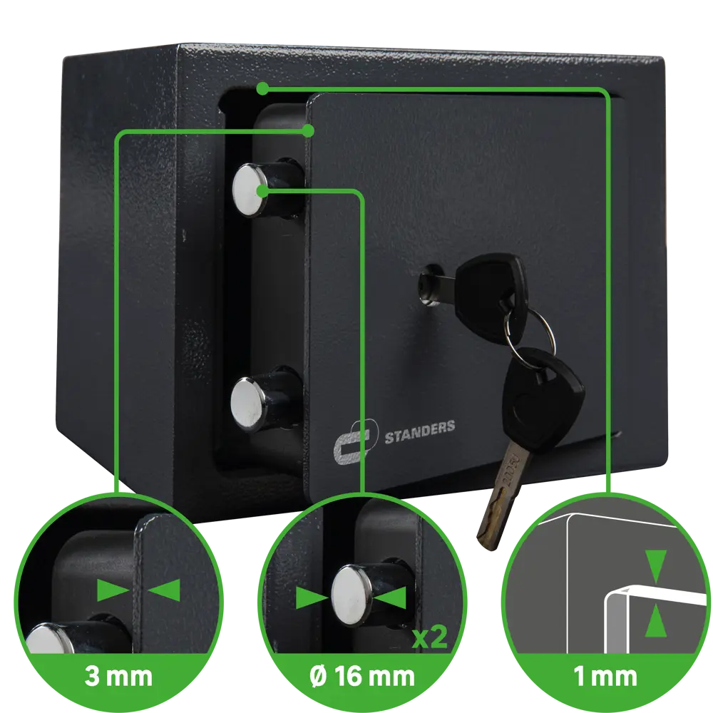 Сейф Standers 4 л ключевой замок 20x15x15 см сталь 85155289 STLM-2015324  - Вид №2