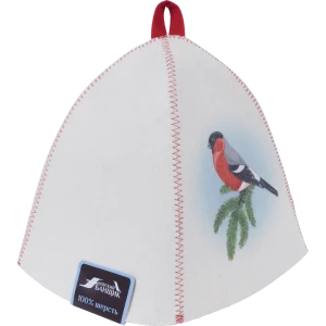 Шапка банная «Снегирь», фетр, цвет белый