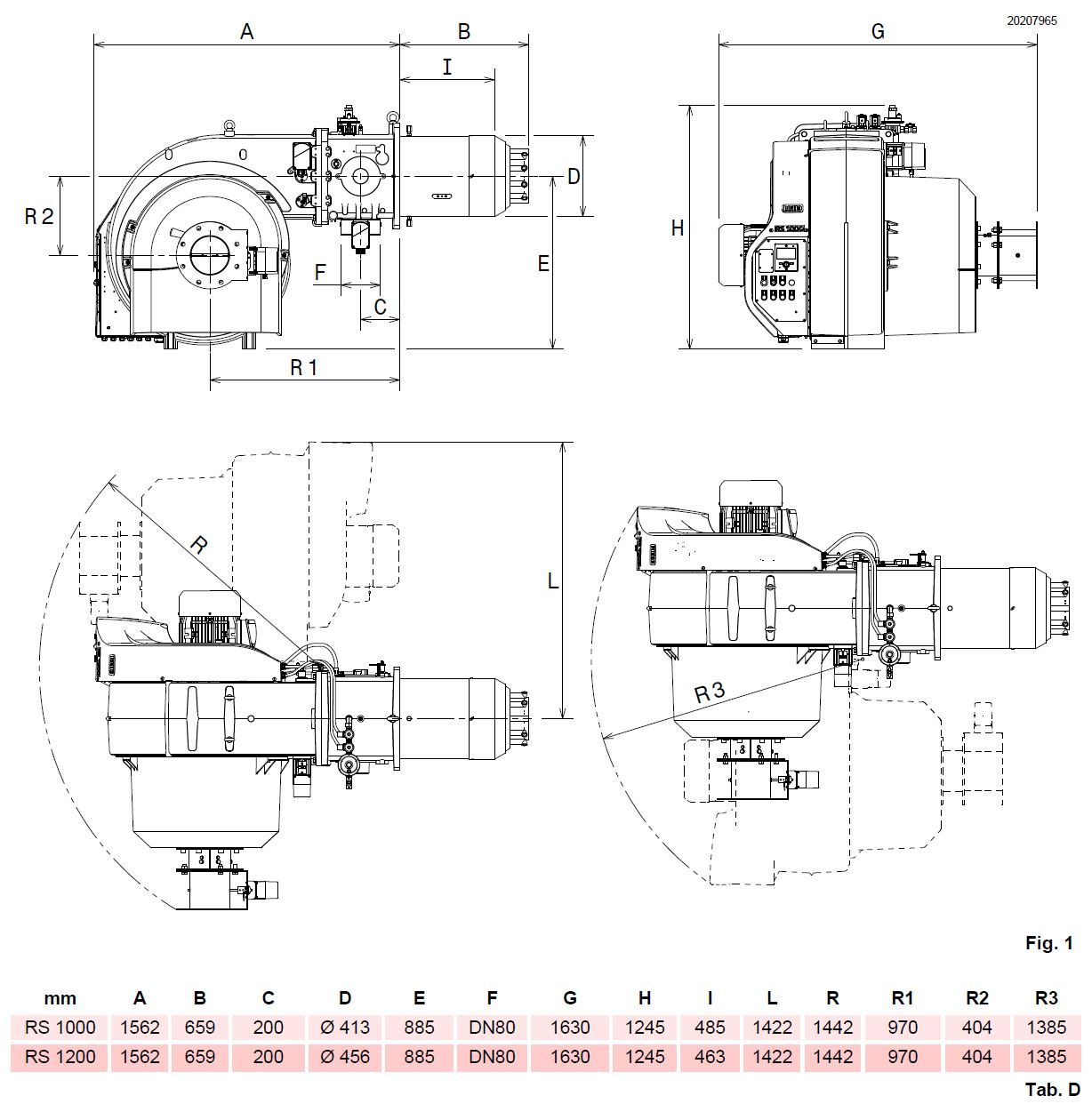 Моноблочная газовая горелка RIELLO RS 1000÷1200 ARCH-00099824 - Вид №4