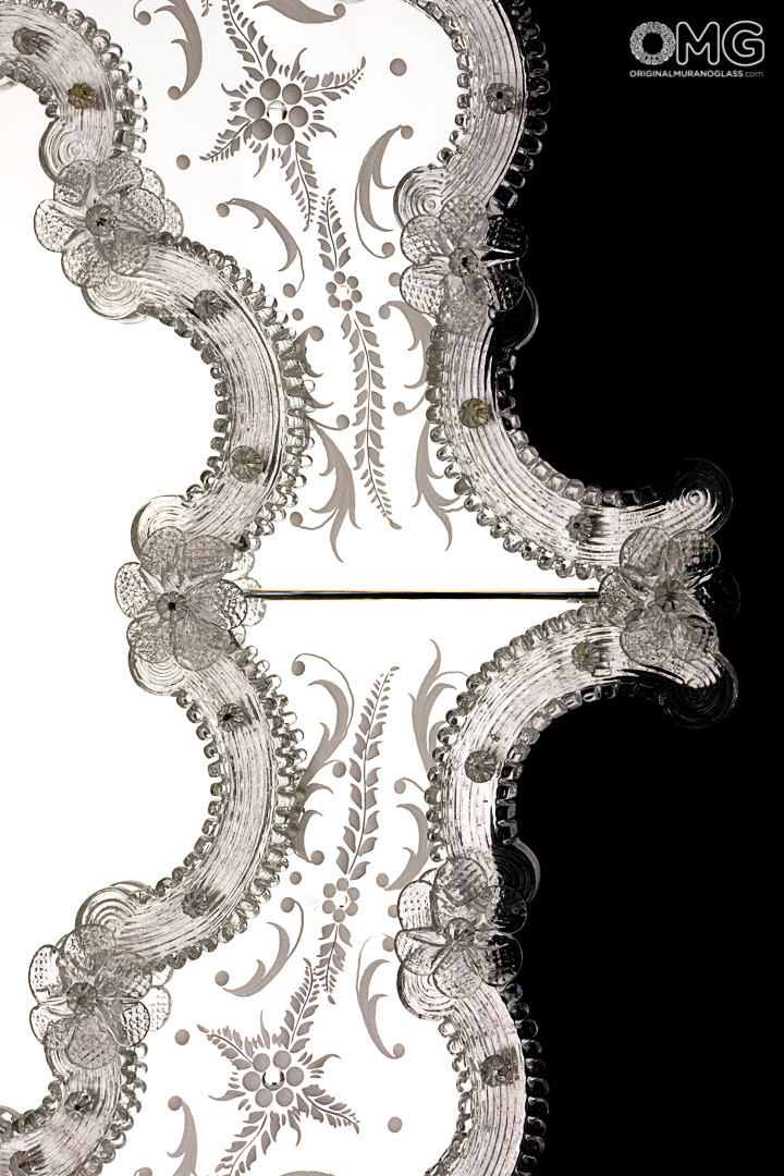 3627 ORIGINALMURANOGLASS Венецианское зеркало Куирино Кристал - муранское стекло OMG  см  - Вид №1