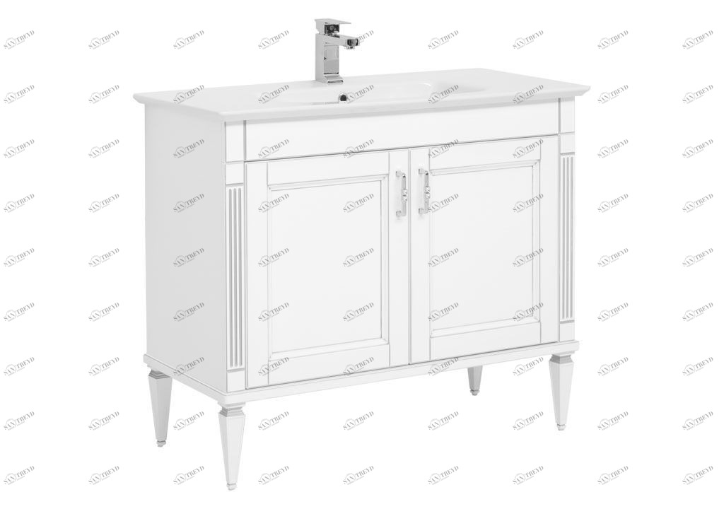 Тумба с раковиной Aquanet Селена 105 белый/серебро (2 дверцы) 0020165000196393